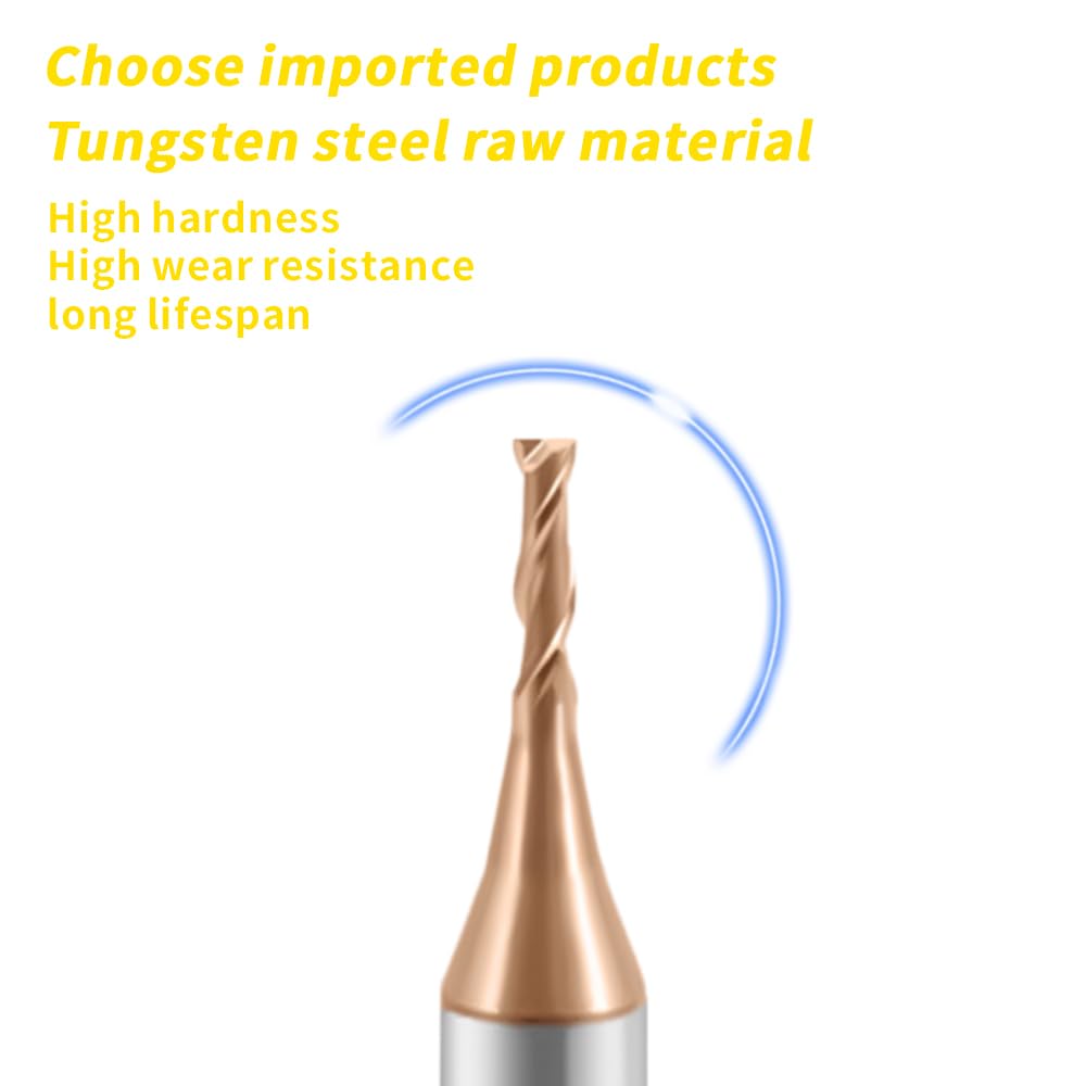 Carbide 2 Flutes Micro Carbide Flat End Mills HRC 60 TiSiN coating.