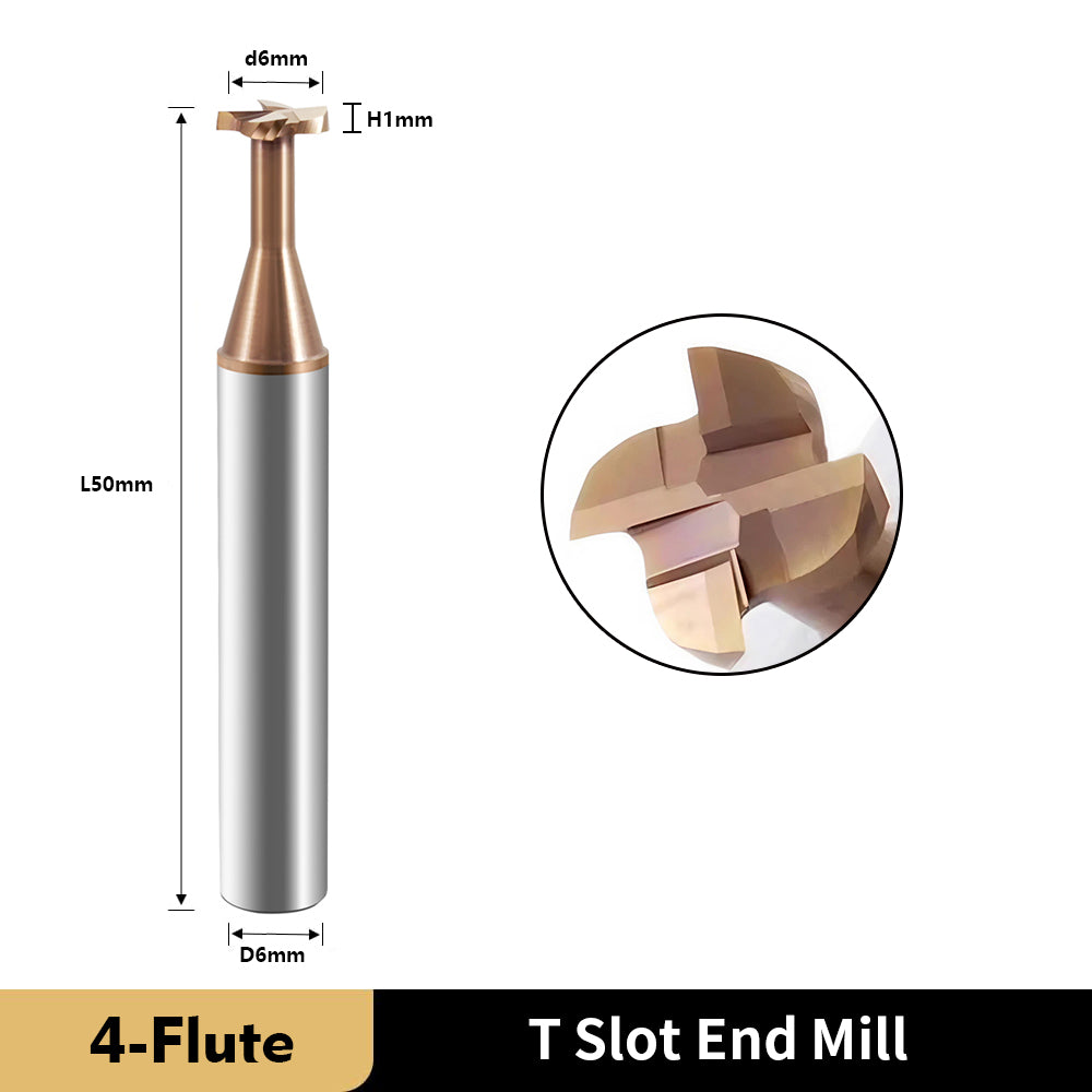 HRC55 T-Slot End Mill – AlTiN + TiSiN Coating for T-Slot & Undercut Groove Machining on Hardened Steel