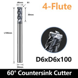 HRC60 Carbide Corner Radius End Mill 4 Flute TiAlSiN for Alloy Steel,Cast Iorn,Cooper Alloy etc.size D6xR1x100mm