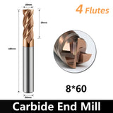 BD550 4 Flutes solid carbide flat end mill with a blade diameter of 1-20 mm, suitable for CNC machine tools