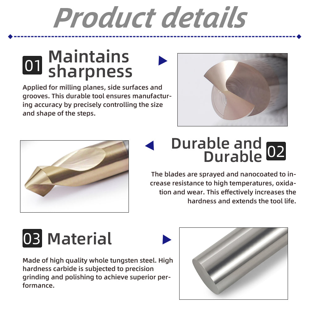Carbide Spotting Drill Bits TiSiN Coated for Alloy Steels,Carbide Steel, Stainless Steel etc. (D5*50)