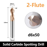 Carbide Spotting Drill Bits TiSiN Coated for Alloy Steels,Carbide Steel, Stainless Steel etc. (D6*50)