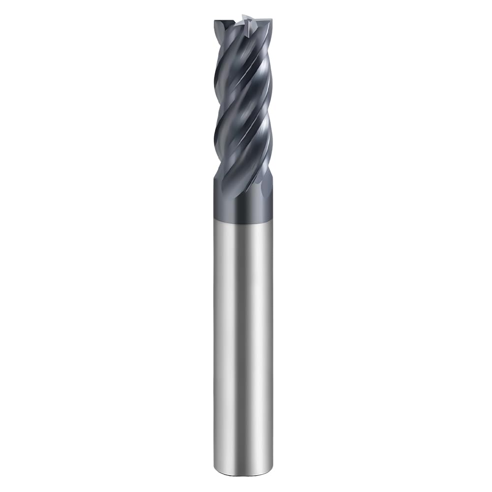 Carbide Unequal Helix End Mills for Stainless Steel-4 Flute TiALSiN Coated,For Milling Alloy Steels, Hardened Steel, Metal etc. (D4*16*D4*75L*4F)