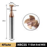 HRC55 T-Slot End Mill – AlTiN + TiSiN Coating for T-Slot & Undercut Groove Machining on Hardened Steel