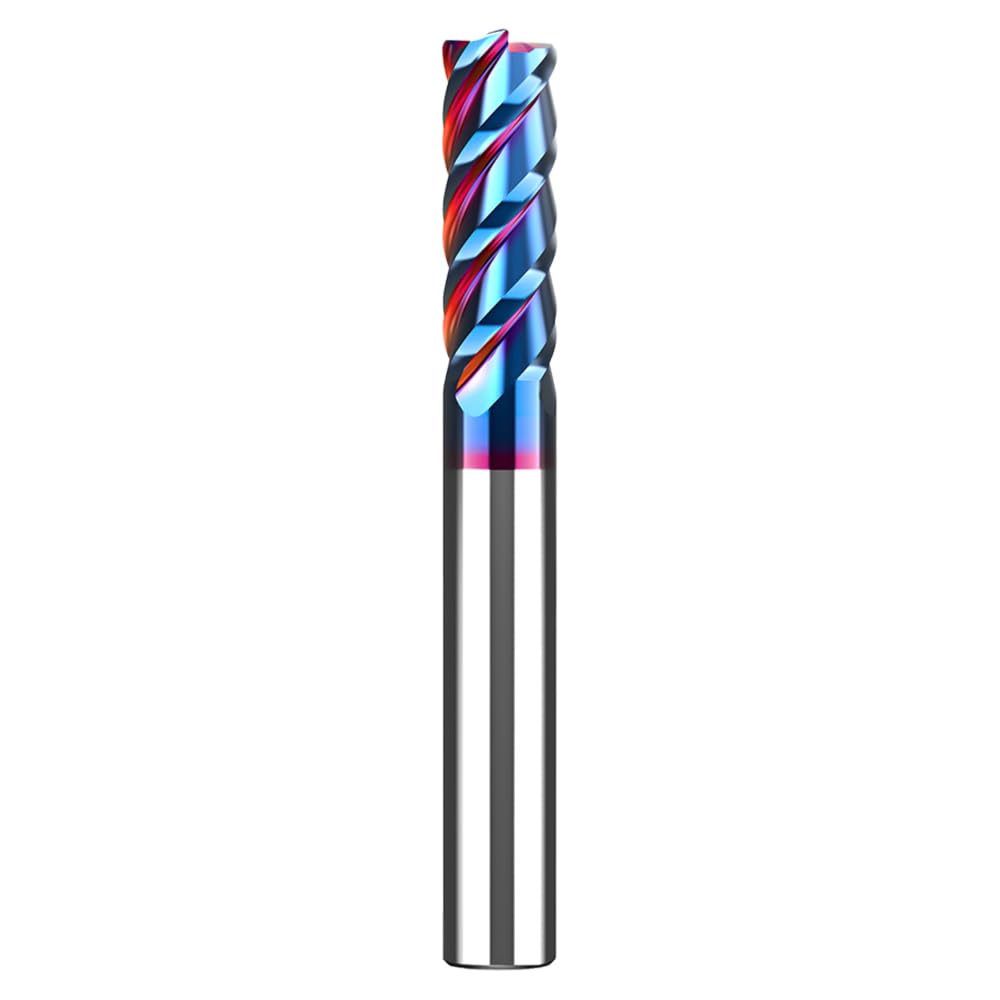 HRC65 Carbide Corner Radius End Mill 4 Flute TiAlSiN for Alloy Steel,Cast Iorn,Cooper Alloy etc. (D12R0.5*D12*100mm)