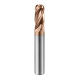 HRC55 Carbide Ball Nose End Mills-4 Flute TISIN Coated,for Milling Alloy Steels, Hardened Steel, Metal etc. (R2*10*D4*50mm)