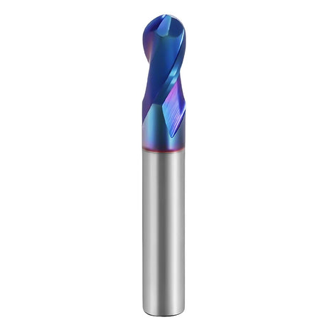 HRC65 Carbide Ball Nose End Mills-2 Flute TISIN Coated,For Milling Alloy Steels, Hardened Steel, Metal etc.size R4x150mm