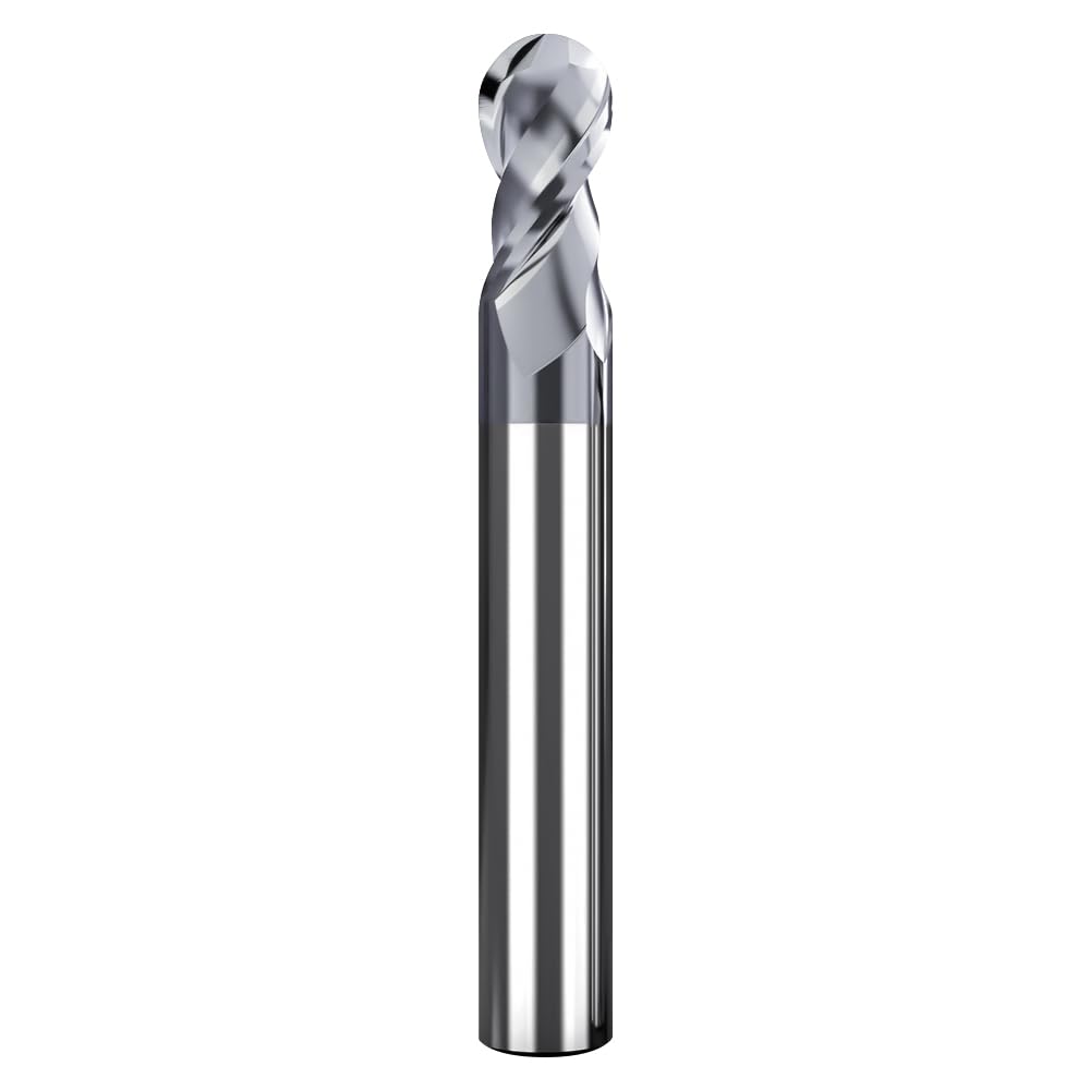 HRC60 Carbide Ball Nose End Mills-2 Flute TISIN Coated,For Milling Alloy Steels, Hardened Steel, Metal etc.size R3x75mm