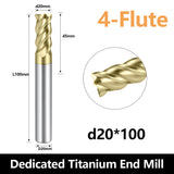 Carbide Titanium alloy End Mills 4 Flute ZrN Coating,for Titanium alloy. (D20*45*D20*100L*4F)