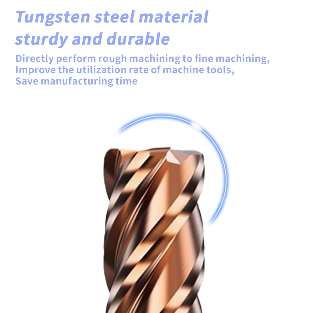 HRC55 Carbide Corner Radius End Mill 4 Flute TiAlSiN for Alloy Steel,Cast Iorn,Cooper Alloy etc.size D1.5xR0.2x50mm