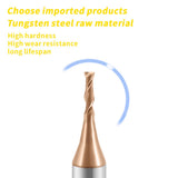 Carbide 2 Flutes Micro Carbide Flat End Mills HRC 60 TiSiN coating.
