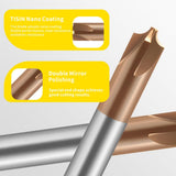 Carbide Radius Corner Rounding Inner R End Mills 4 Flute TiSiN Coated,for Milling Alloy Steels,Hardened Steel, Metal. (R1*D4*50L*4F)