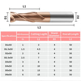 HRC55 Carbide Square End Mills-2 Flute TiSiN Coated,for Milling Alloy Steels, Hardened Steel, Metal etc. (D14*150mm)