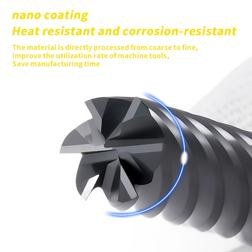 Carbide Finish Flat End Mills for Cutting Alloy Steels,Cast Iron, Hardened Steel - 6 Flute TiALSiN Coated Cutting Tools. (D16*75*150*6F)