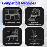 HRC65 Carbide Corner Radius End Mill 4 Flute TiAlSiN for Alloy Steel,Cast Iorn,Cooper Alloy etc. (D10R0.5*D10*100mm)