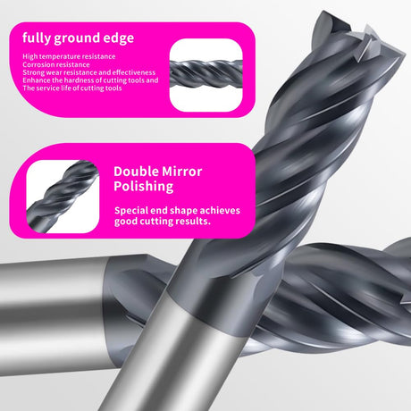 Carbide Unequal Helix End Mills for Stainless Steel-4 Flute TiALSiN Coated,For Milling Alloy Steels, Hardened Steel, Metal etc. (D8*35*D8*100L*4F)