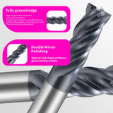 Carbide Unequal Helix End Mills for Stainless Steel-4 Flute TiALSiN Coated,For Milling Alloy Steels, Hardened Steel, Metal etc. (D6*15*D6*50L*4F)