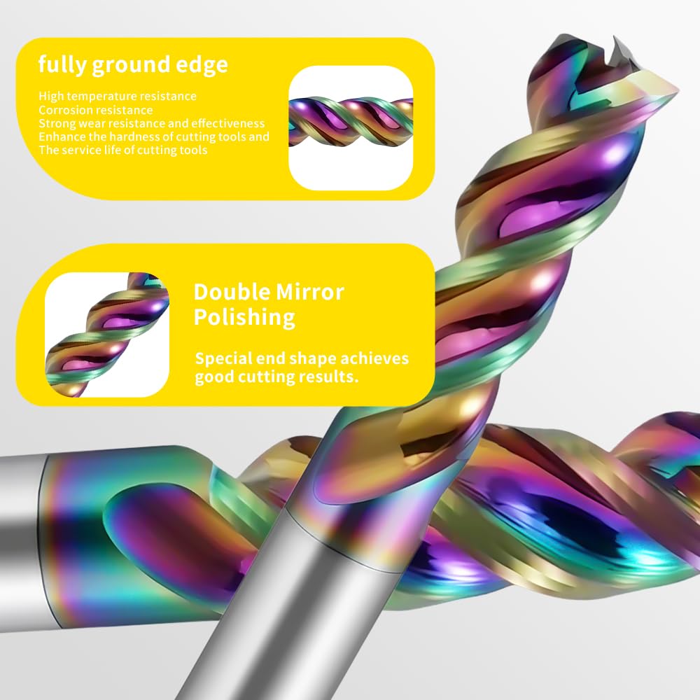 3 Flute DLC Series Carbide Square U-Groove End Mill for Aluminum,Copper, Magnesium Alloys, High Silicon Aluminum. (D6*18*D6*50mm)