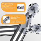HRC60 Carbide Ball Nose End Mills-2 Flute TISIN Coated,For Milling Alloy Steels, Hardened Steel, Metal etc.size R2.5x50mm