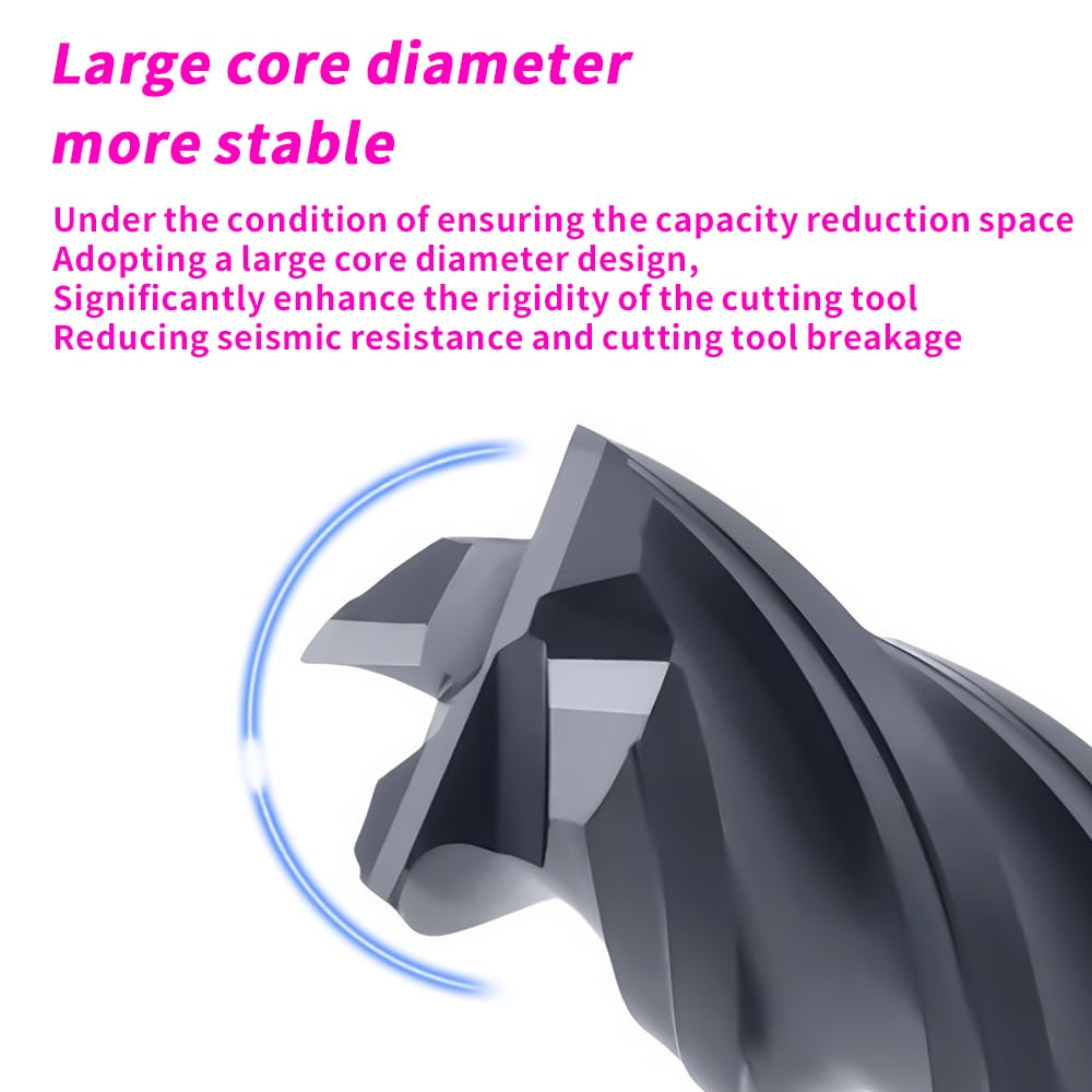 Carbide Unequal Helix End Mills for Stainless Steel-4 Flute TiALSiN Coated,For Milling Alloy Steels, Hardened Steel, Metal etc. (D20*45*D20*100L*4F)