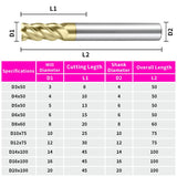 Carbide Titanium alloy End Mills 4 Flute ZrN Coating,for Titanium alloy. (D12*30*D12*75L*4F)