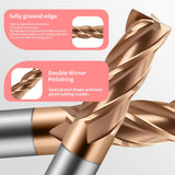 HRC55 Carbide Square End Mills-4 Flute TiSiN Coated for Milling Alloy Steels, Hardened Steel, Metal etc.size D8x100mm