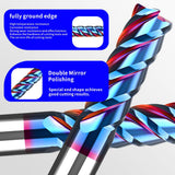 HRC65 Carbide Corner Radius End Mill 4 Flute TiAlSiN for Alloy Steel,Cast Iorn,Cooper Alloy etc. (D8R0.5*D8*75mm)