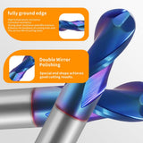 （R0.5-R6）HRC65 Carbide Ball Nose End Mills-2 Flute TISIN Coated,For Milling Alloy Steels, Hardened Steel, Metal etc.size