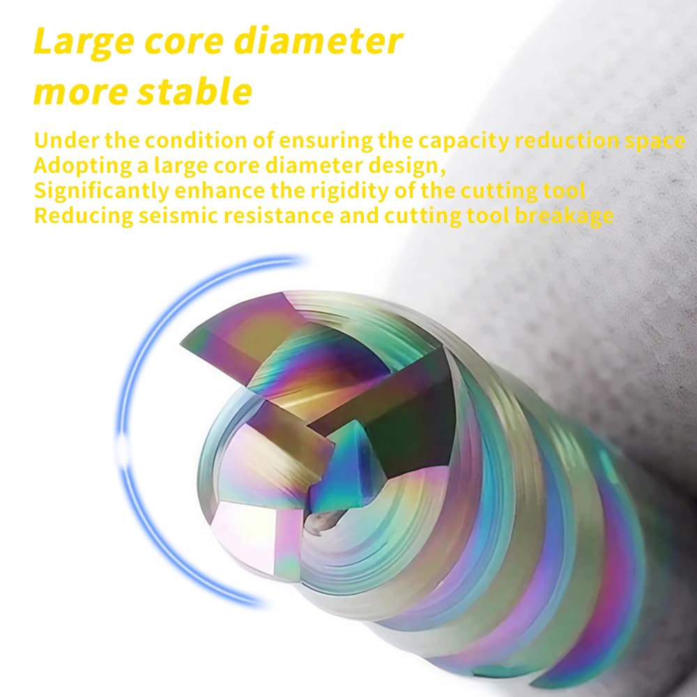 3 Flute DLC Series Carbide Square U-Groove End Mill for Aluminum,Copper, Magnesium Alloys, High Silicon Aluminum. (D12*45*D12*100mm)