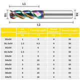 (D3-D20)3 Flute DLC Series Carbide Square U-Groove End Mill for Aluminum,Copper, Magnesium Alloys, High Silicon Aluminum.