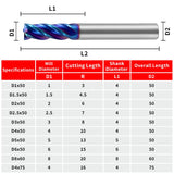 HRC65 Carbide Square End Mills-4 Flute TiSiN Coated for Milling Alloy Steels, Hardened Steel, Metal etc.size D6x75mm