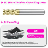 Carbide Titanium alloy End Mills 4 Flute ZrN Coating,for Titanium alloy. (D16*45*D16*100L*4F)