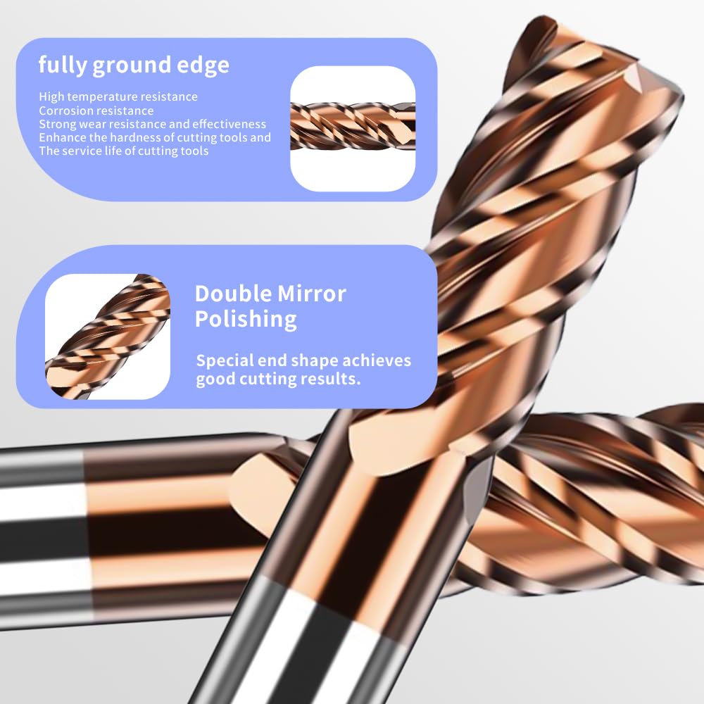 （D1-D12）HRC55 Carbide Corner Radius End Mill 4 Flute TiAlSiN for Alloy Steel,Cast Iorn,Cooper Alloy etc.size