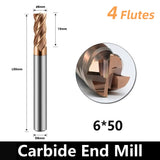BD550 4 Flutes solid carbide flat end mill with a blade diameter of 1-20 mm, suitable for CNC machine tools
