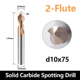Carbide Spotting Drill Bits TiSiN Coated for Alloy Steels,Carbide Steel, Stainless Steel etc. (D10*75)