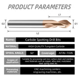 Carbide Spotting Drill Bits TiSiN Coated for Alloy Steels,Carbide Steel, Stainless Steel etc. (D20*100)
