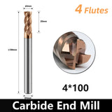 BD550 4 Flutes solid carbide flat end mill with a blade diameter of 1-20 mm, suitable for CNC machine tools