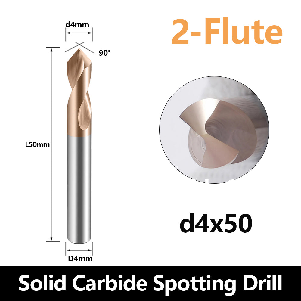 Carbide Spotting Drill Bits TiSiN Coated for Alloy Steels,Carbide Steel, Stainless Steel etc. (D4*50)