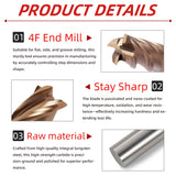 BD550 4 Flutes solid carbide flat end mill with a blade diameter of 1-20 mm, suitable for CNC machine tools