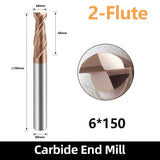 HRC55  Carbide Square End Mills-2 Flute TiSiN Coated,for Milling Alloy Steels, Hardened Steel, Metal etc. (D16*150mm)