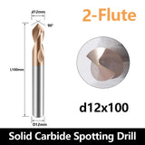 Carbide Spotting Drill Bits TiSiN Coated for Alloy Steels,Carbide Steel, Stainless Steel etc. (D12*100)