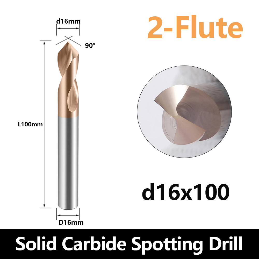 Carbide Spotting Drill Bits TiSiN Coated for Alloy Steels,Carbide Steel, Stainless Steel etc. (D16*100)