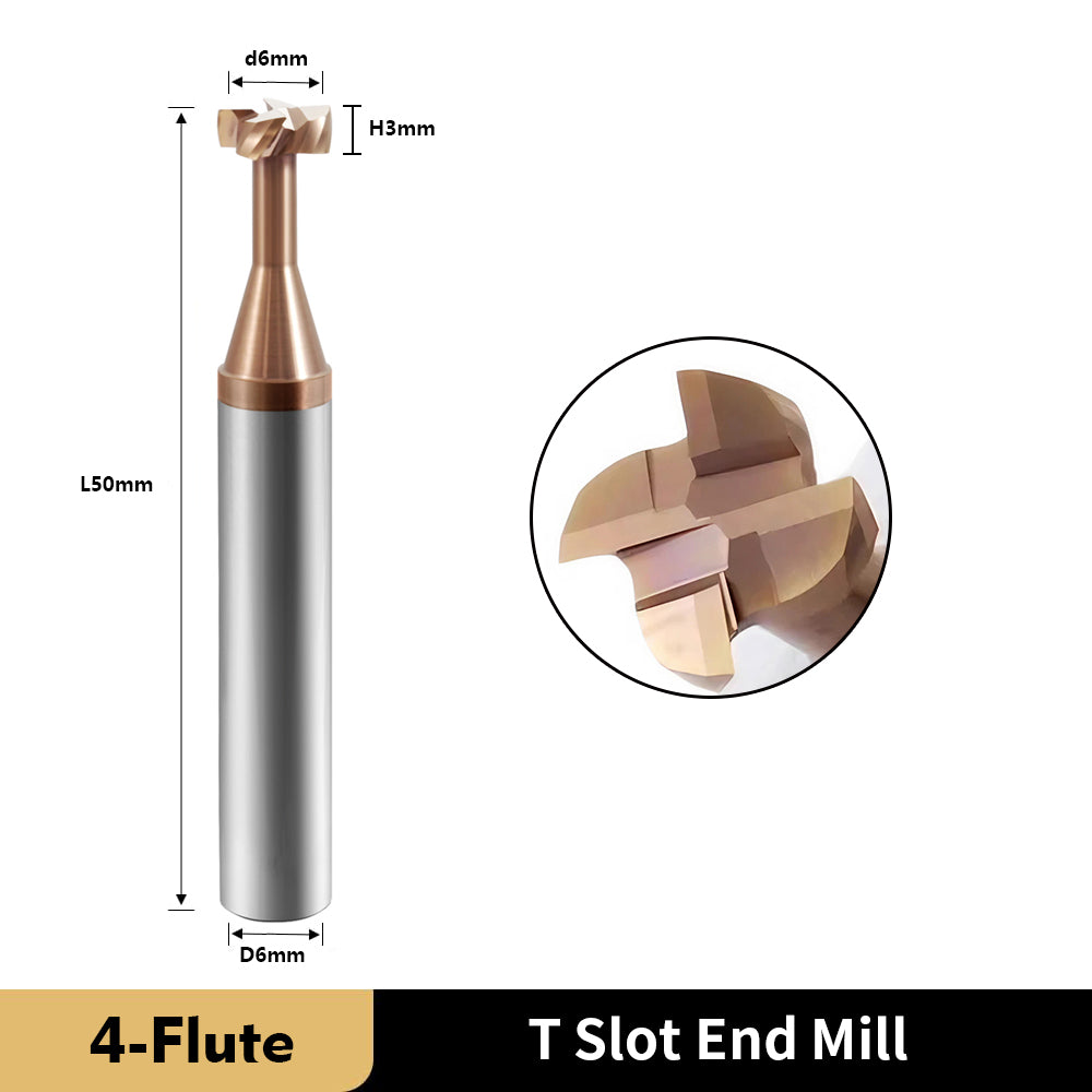 HRC55 T-Slot End Mill – AlTiN + TiSiN Coating for T-Slot & Undercut Groove Machining on Hardened Steel