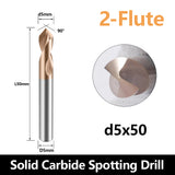 Carbide Spotting Drill Bits TiSiN Coated for Alloy Steels,Carbide Steel, Stainless Steel etc. (D5*50)
