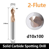 Carbide Spotting Drill Bits TiSiN Coated for Alloy Steels,Carbide Steel, Stainless Steel etc. (D10*100)