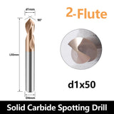 Carbide Spotting Drill Bits TiSiN Coated for Alloy Steels,Carbide Steel, Stainless Steel etc. (D1*50)
