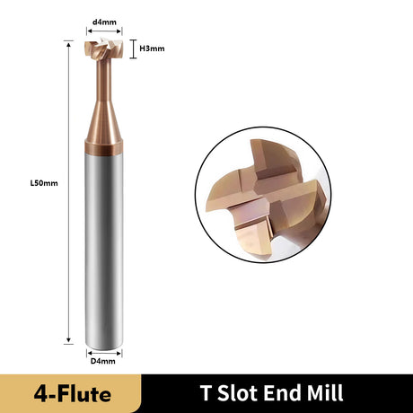 HRC55 T-Slot End Mill – AlTiN + TiSiN Coating for T-Slot & Undercut Groove Machining on Hardened Steel