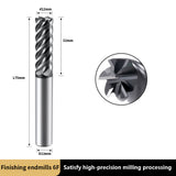 Carbide Finish Flat End Mills for Cutting Alloy Steels,Cast Iron, Hardened Steel - 6 Flute TiALSiN Coated Cutting Tools. (D12*32*D12*75*6F)