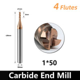 BD550 4 Flutes solid carbide flat end mill with a blade diameter of 1-20 mm, suitable for CNC machine tools